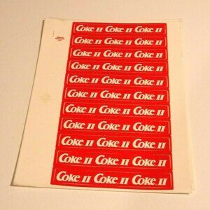 22 Coke II Soda Stickers Coca Cola USA Adv Sheet